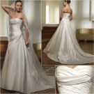 Free Shipping/2011 New arrival/A-line/Strapless/Satin/Chapel train/Wedding Dress/A1045