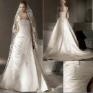 Free Shipping/2011 New arrival/A-line/One-Shoulder/Satin/Chapel train/Wedding Dress/A1050