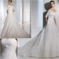 Hot selling/A-line/Short Sleeve/Satin&Lace/Floor length/luxurious Wedding Dress/A1053