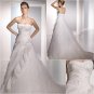 Free Shipping/2011 New arrival/A-line/A-line/Satin&Organza/Chapel train/Wedding Dress/A1055