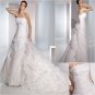 Free Shipping/2011 New arrival/A-line/Strapless/Satin&Organza/Chapel train/Wedding Dress/A1066