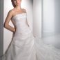 Free Shipping/2011 New arrival/A-line/Strapless/Satin&Organza/Chapel train/Wedding Dress/A1066