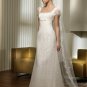Free Shipping/2011 New arrival/A-line/Cap sleeve/Satin&Lace/Chapel train/Wedding Dress/A1036