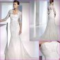 Mermaid/Stapless/Satin&Mesh/Chapel train/luxurious Wedding Dress with jacket/A1073