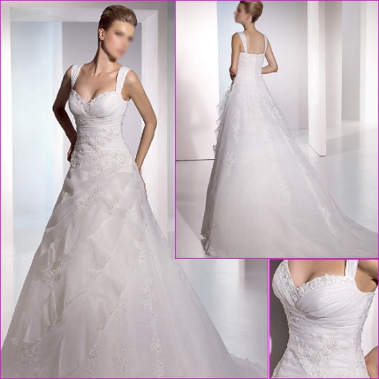 Free Shipping/Mermaid/Off the shoulder/Taffeta/Chapel train/Wedding Dress/A1074