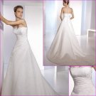 Free Shipping/2011 New arrival/A-line/Strapless/Satin/Chapel train/Wedding Dress/A1077