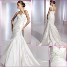 Free Shipping/2011 New arrival/A-line/One shoulder/Taffeta/Satin/Chapel train/Wedding Dress/A1079