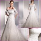Free Shipping/A-line/Strapless/Satin&Lace/Chapel train/Wedding Dress with jacket/A1082