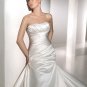 Free Shipping/2011 New arrival/A-line/Straples/Satin/Chapel train/Wedding Dress/A1087