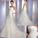 Free Shipping/2011 New arrival/A-line/Straples/Satin&Organza/Chapel train/Wedding Dress/A1088