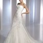 Free Shipping/2011 New arrival/A-line/Straples/Satin&Organza/Chapel train/Wedding Dress/A1088