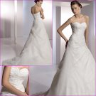 Free Shipping/2011 New arrival/A-line/Sweatheart/Satin&Organza/Chapel train/Wedding Dress/A1089