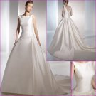 Free Shipping/2011 New arrival/A-line/Sleeveless/Satin/Chapel train/Wedding Dress/A1091