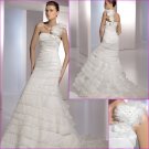 Free Shipping/2011 New arrival/Mermaid/One-Shoulder/Satin&Organza/Floor Length/Wedding Dress/A1101