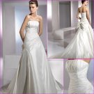 Free Shipping/2011 New arrival/A-line/Strapless/Satin/Chapel train/Wedding Dress/A1104