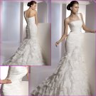 Free Shipping/2011 New arrival/Sheath/One-Shoulder/Satin&Organza/Chapel train/Wedding Dress/A1110