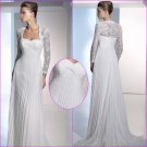 Free Shipping/2011 New arrival/A-line/Sweatheart/Chiffon&Lace/Chapel train/Wedding Dress/A1114