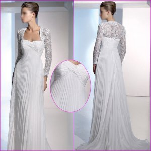 Free Shipping/2011 New arrival/A-line/Sweatheart/Chiffon&Lace/Chapel train/Wedding Dress/A1114