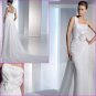 Free Shipping/2011 New arrival/A-line/One-shoulder/Satin&Chiffon/Chapel train/Wedding Dress/A1119