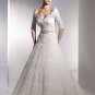 Free Shipping/2011 New arrival/A-line/Short sleeves/Satin&Lace/Chapel train/Wedding Dress/A1120