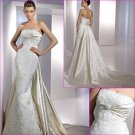 Free Shipping/2011 New arrival/Sheath/Strapless/Satin/Chapel train/Wedding Dress/A1123