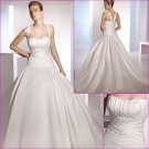 Free Shipping/2011 New arrival/A-line/Spaghetti/Satin/Chapel train/Wedding Dress/A1125