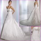 Free Shipping/2011 New arrival/A-line/Strapless/Satin/Chapel train/Wedding Dress/A1131