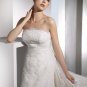 Free Shipping/2011 New arrival/A-line/Strapless/Satin&Lace/Chapel train/Wedding Dress/A1134