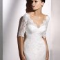 Free Shipping/2011 New arrival/Mermaid/Short sleeve/Satin&Lace/Chapel train/Wedding Dress/A1136