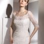 Free Shipping/2011 New arrival/Mermaid/Short sleeve/Satin&Lace/Chapel train/Wedding Dress/A1137