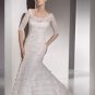 Free Shipping/2011 New arrival/Mermaid/Short sleeve/Satin&Lace/Chapel train/Wedding Dress/A1137