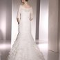 Free Shipping/2011 New arrival/Mermaid/Short sleeve/Satin&Lace/Chapel train/Wedding Dress/A1137