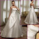 Free Shipping/2011 New arrival/A-line/Strapless/Satin/Chapel train/Wedding Dress/A1138