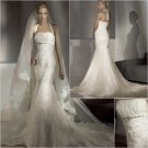 Free Shipping/2011 New arrival/Mermaid/Halter/Satin&Lace/Floor Length/Wedding Dress/A1143