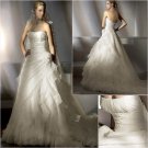 Free Shipping/2011 New arrival/A-line/Strapless/Satin&Organza/Chapel train/Wedding Dress/A1146