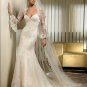 Free Shipping/2011 New arrival/A-line/Spaghetti/Satin&Lace/Chapel train/Wedding Dress/A1147