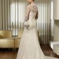 Free Shipping/2011 New arrival/A-line/Spaghetti/Satin&Lace/Chapel train/Wedding Dress/A1147