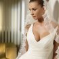 Free Shipping/2011 New arrival/A-line/Sleeveless/Satin&Organza/Chapel train/Wedding Dress/A1149