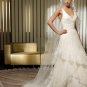 Free Shipping/2011 New arrival/A-line/Sleeveless/Satin&Organza/Chapel train/Wedding Dress/A1149