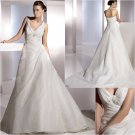 Free Shipping/2011 New arrival/A-line/Sleeveless/Satin&Organza/Chapel train/Wedding Dress/A1155