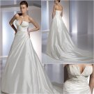 Free Shipping/2011 New arrival/A-line/Strapless/Satin/Chapel train/Wedding Dress/A1158
