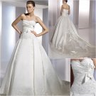 Free Shipping/2011 New arrival/A-line/Strapless/Satin/Chapel train/Wedding Dress/A1159