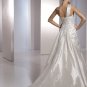 2011 New arrival  One-Shoulder Satin with applique Chapel train Bridal Wedding Gown/A1160