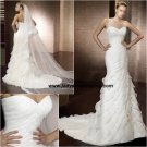 Sheath Organza Chapel train Sweetheart Bridal Gown A1162
