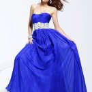 Beading Waistband Chiffon Strapless Prom Dress PE002