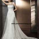 Free Shipping Strapless Satin&Lace Chapel train Wedding Gown A1197
