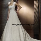 Free Shipping luxurious Lace Remove Strapless Wedding Dress A1196