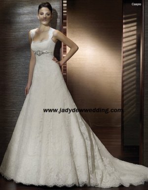 Free Shipping luxurious Lace Remove Strapless Wedding Dress A1196
