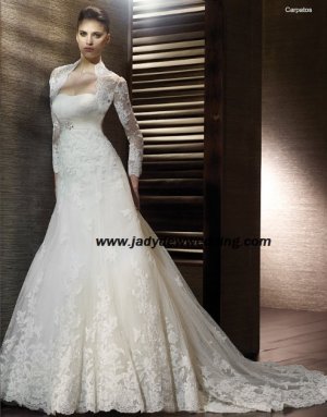 luxurious A-line Sweatheart Bridal Wedding Dress A1195