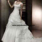 Free Shipping/2011 New arrival/A-line/Sleeveless/Satin&Organza/Chapel train/Wedding Dress/A1190